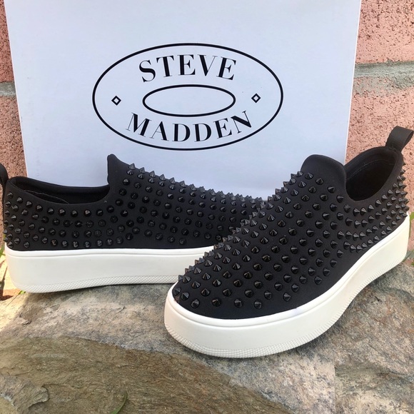 Steve Madden Shoes - Black Slip On Black Studs Sneakers
